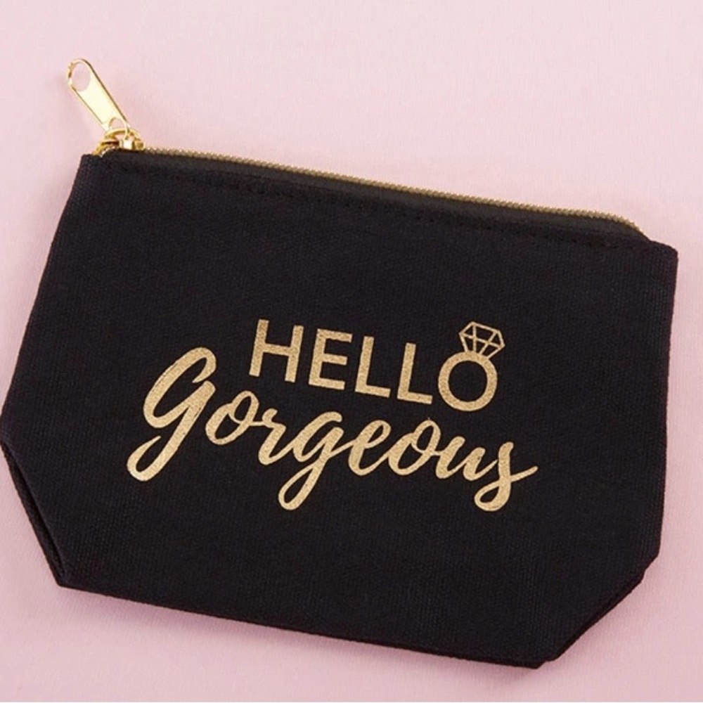⭐️5/$25⭐️ NWT Kate Aspen Canvas Makeup Bag Engagement Bridesmaid Bride Wedding